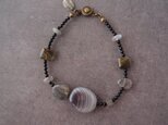 Lace Agate × Onyx Bracelet／レースアゲート×オニキス ブレスレットの画像