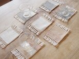 夏にさわやか　約10㎝四方　麻＆木綿のコースター（1枚）の画像