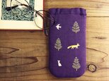 手刺繍の眼鏡ケース『森の中』【受注生産】の画像