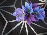 桔梗と紫陽花の髪飾り★藍紫★ヘアコームの画像