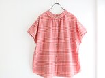 2way tuck & gather blouse (tomato)の画像