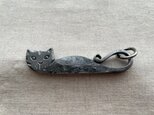 ねこたん　猫のキーホルダー（銀：鉄磨き）20230622-3の画像