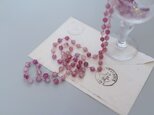 long necklace silk ピンクトルマリン