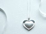 ダブル ハート ロング ネックレス シルバー925