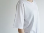 コットンシルク5部袖カットソー/white/size1の画像