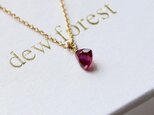 ルビーネックレス|宝石質 一粒 天然石 14Kgf 上品 大人アクセサリー|7月誕生石 ー Ruby red ー