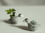 土鳥 / ストライプ（ミニ）　花器　一輪挿しの画像