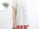 2way tuck & gather blouse (white/linen)の画像