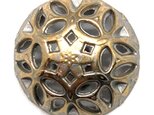 ドイツ製メタルボタン オープンワークフラワー シルバー色15mm KP 　B-2611　花の画像