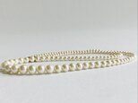 ガラスパールグラデーションマチネーネックレス/4x8mm約60cm/クリーム/G/made in japanの画像