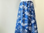 浴衣リメイク　ロングスカート　流水に菊