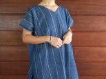 [SALE] 前後どちらも着られる 2wayストライプトップス / 藍 / 草木染め 手織りコットン