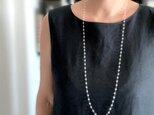 涼しげな 天然小粒水晶 クリスタル　ロングネックレス （グラスコードに変更可）