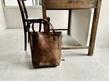 leather tote bag M （BROWN）の画像
