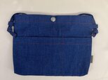 デニムサコッシュ　ネイビー(赤ステッチ)