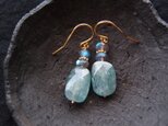 【K14gf】Sky Blue Kyanite Earrings／スカイブルーカイヤナイト（Rectangle）の画像