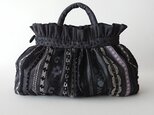 funwari ribbon bag [black denim]の画像