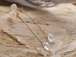 【Reserved】Herkimer Diamond Swinging Stud Pierce　K18Gold製　オーダーメイドの画像