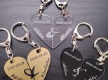 名入れペアキーホルダー ハート お揃い セット オーダーメイド カップル 文字入れ