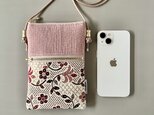 【受注制作】レトロフラワー＆イブルキルトのスマホポシェット　スマホショルダー　トワ・エ・モァⅢ