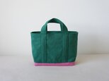 TOTE BAG -bicolor- (M) /  green × peachの画像