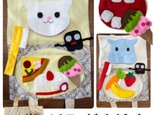 【仕掛けが沢山＊はみがき絵本】知育フェルト布絵本 かば 猫 ねこ 食育 おままごと ごっこ遊び 保育士 いちご ケーキの画像