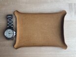 【新作】栃木レザーの床革を使ったレザートレイ特大　キャメル革　カルトンの画像