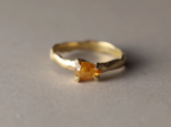 〈限定品〉K18◇diamond ring ペアシェイプイエローダイヤモンドリング　eh〈one off_23〉の画像
