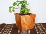 木製 鉢カバー（4号鉢用）桜材1　植木鉢カバーの画像