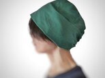 ターバンな帽子　グリーン+黒　送料無料の画像