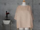 着物リメイク　絣柄　紬のチュニックブラウス/フリーサイズの画像