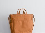 ダブルポケット2wayトート キャメル / 9号帆布