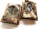 『風神雷神〜ブロンズ』B5サイズ 金襴織物御朱印帳袋 御朱印帳ケース 御朱印帳バッグ 見開き御朱印帳袋 御朱印帳入れ 金襴 正絹
