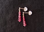 【K10YG】Rubellite Earrings／ルベライト スタッドピアス