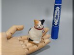 羊毛フェルト　小さな猫　三毛猫さん　ネコ　ねこ　猫フィギュアの画像