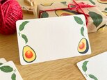 アボカドのメッセージカード〈10枚入〉名刺サイズ ミニカード ギフト ラッピング プレゼント 野菜 おしゃれ クリスマス
