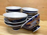 ◆新品◆美濃焼/瑠璃＊金鷲/飯碗/12個組 　1個のサイズ/口径/約13cm×高さ/約5.7cmの画像