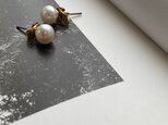 ７mm淡水パフコインパールスタッドピアス（チタンポスト）パール真珠一粒ピアスの画像