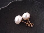 【K14gf】Baroque Pearl Earrings／White・バロックパール スタッドピアス
