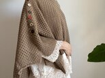 ニットポンチョ(ベージュ)の画像