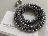 Pearls Long Necklaces 6ｍｍ グレーパールロング100ｃｍ　ロング一連・ミディ二連にも◎の画像