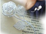 薔薇・ローズのブローチ・フィリグリーsilver925（d-04-si）銀線細工の花びらを何枚も重ねたバラの画像