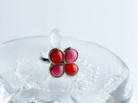 クローバー【Berry Rose】 七宝焼リング 指輪 純銀胎七宝の画像