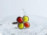 クローバー【Vitamin Yellow】 七宝焼リング 指輪 純銀胎七宝の画像