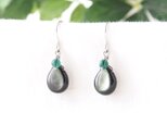 Pear Shaped Pierce（ブラックシェル×マラカイト）の画像