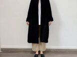 en-enウール混紡・モール・ツイード・ドルマン袖コート・ブラックの画像