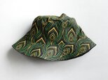 アフリカンシュエシュエファブリック　バケットハット　Shweshwe Black x Green waveの画像