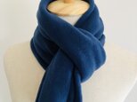【手芸の旦那】ふんわりフリースマフラー　ダークブルー　ネイビー　紺色　メロー仕上げ