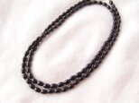 【Silver】Tourmaline Long Necklace ／ブラックトルマリン ロングネックレス（ナツメ）の画像