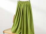 見惚れる大人めガウチョパンツ　コットン100％　裏地付き　もえぎいろ　230927-2